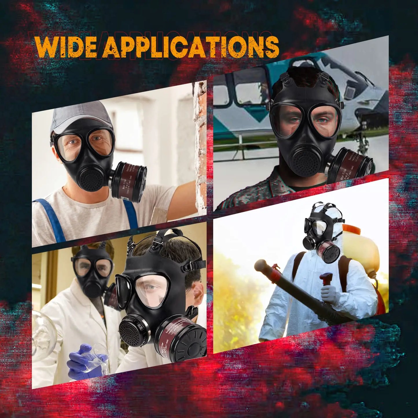 Full Face Gas Mask With Activated Carbon Filter For Protection