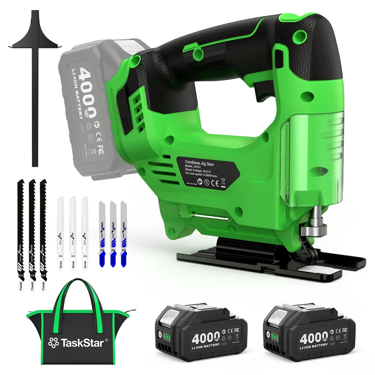 Taskstar Cordless Jig Saw And Brushless Angle Grinder Tool Set