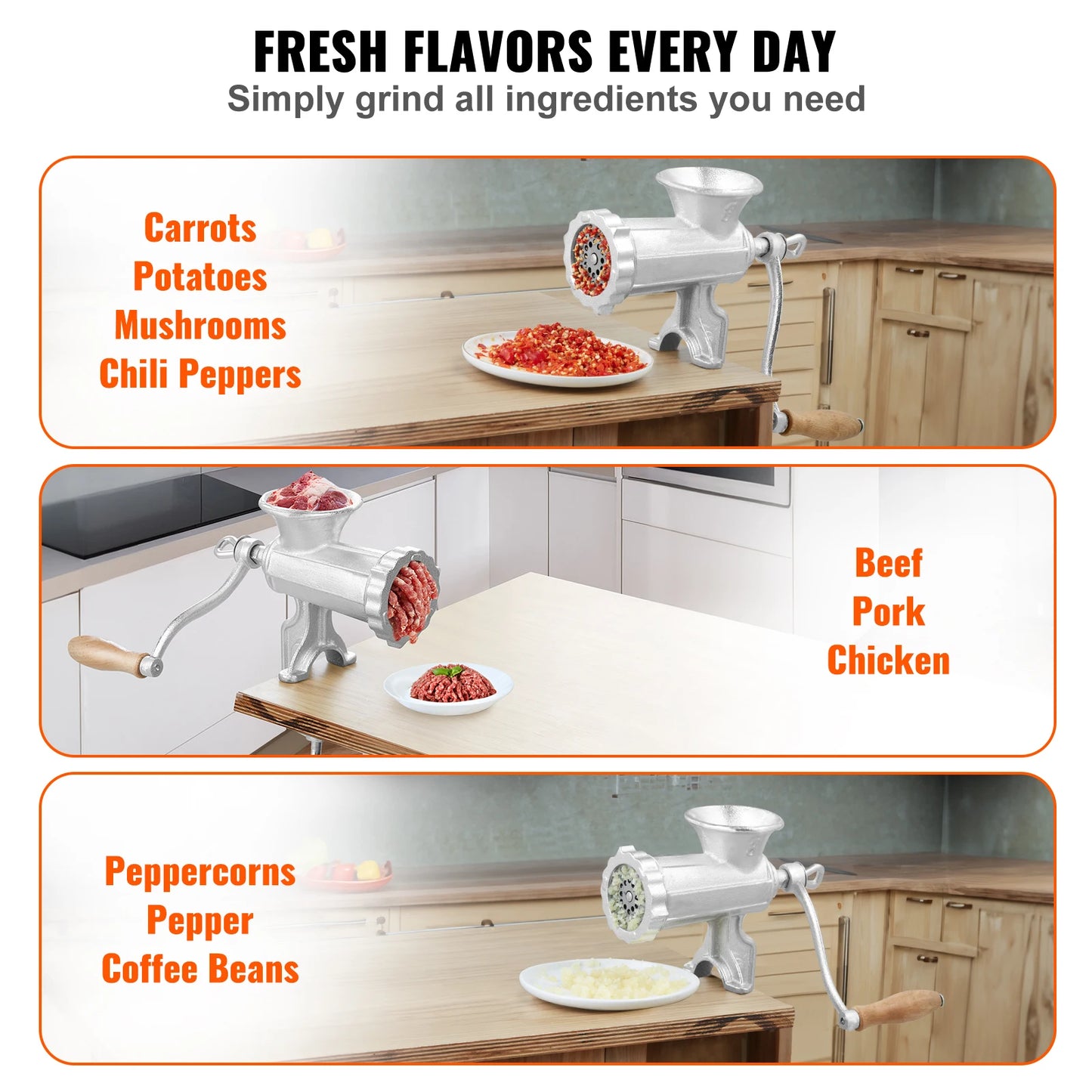 SucceBuy Manual Meat Grinder Cast Iron Clamp Sausage Maker