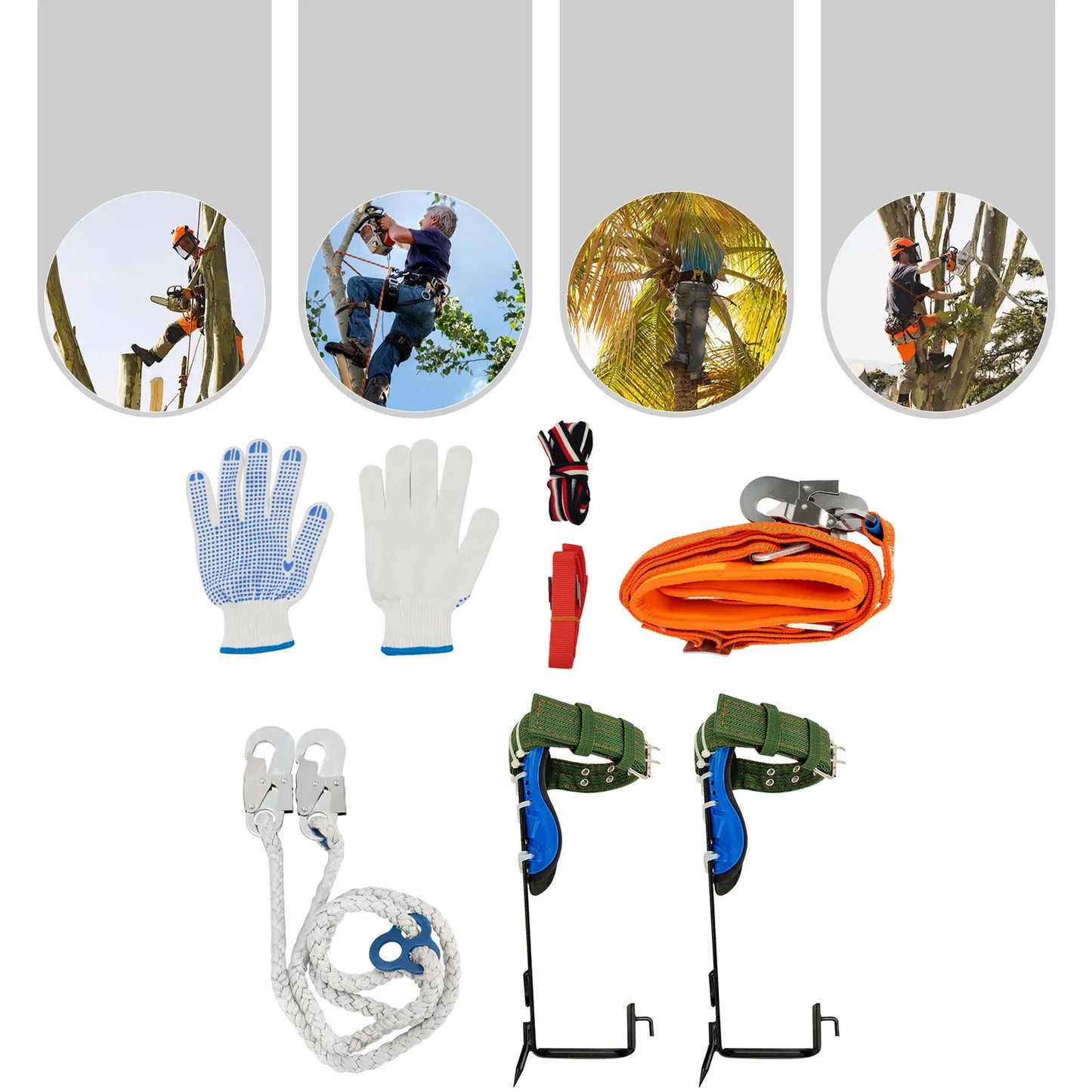 Tree Climbing Kit With Safety Belt And Carbon Steel Pedal