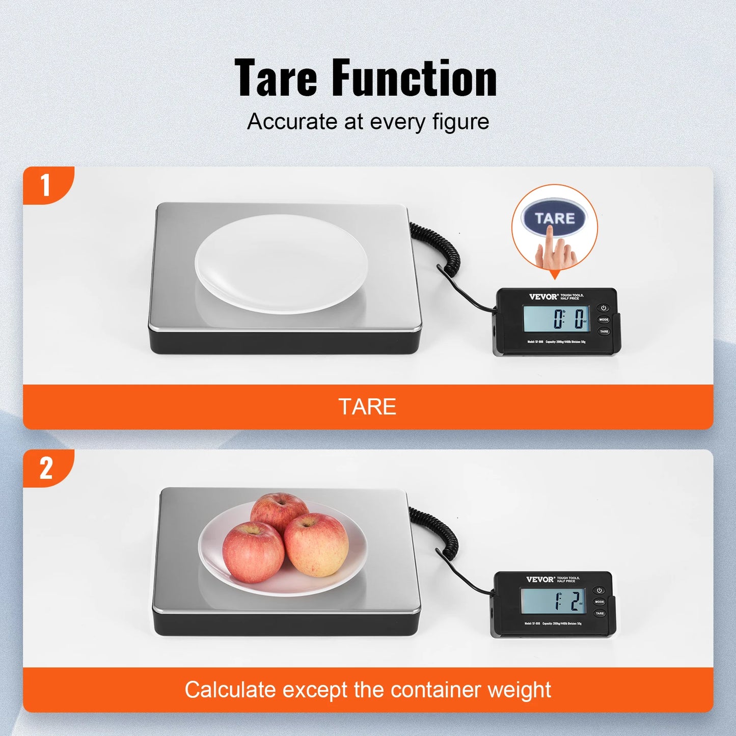 Digital Shipping Scale 440 Lb With Timer Tare Function HD LCD