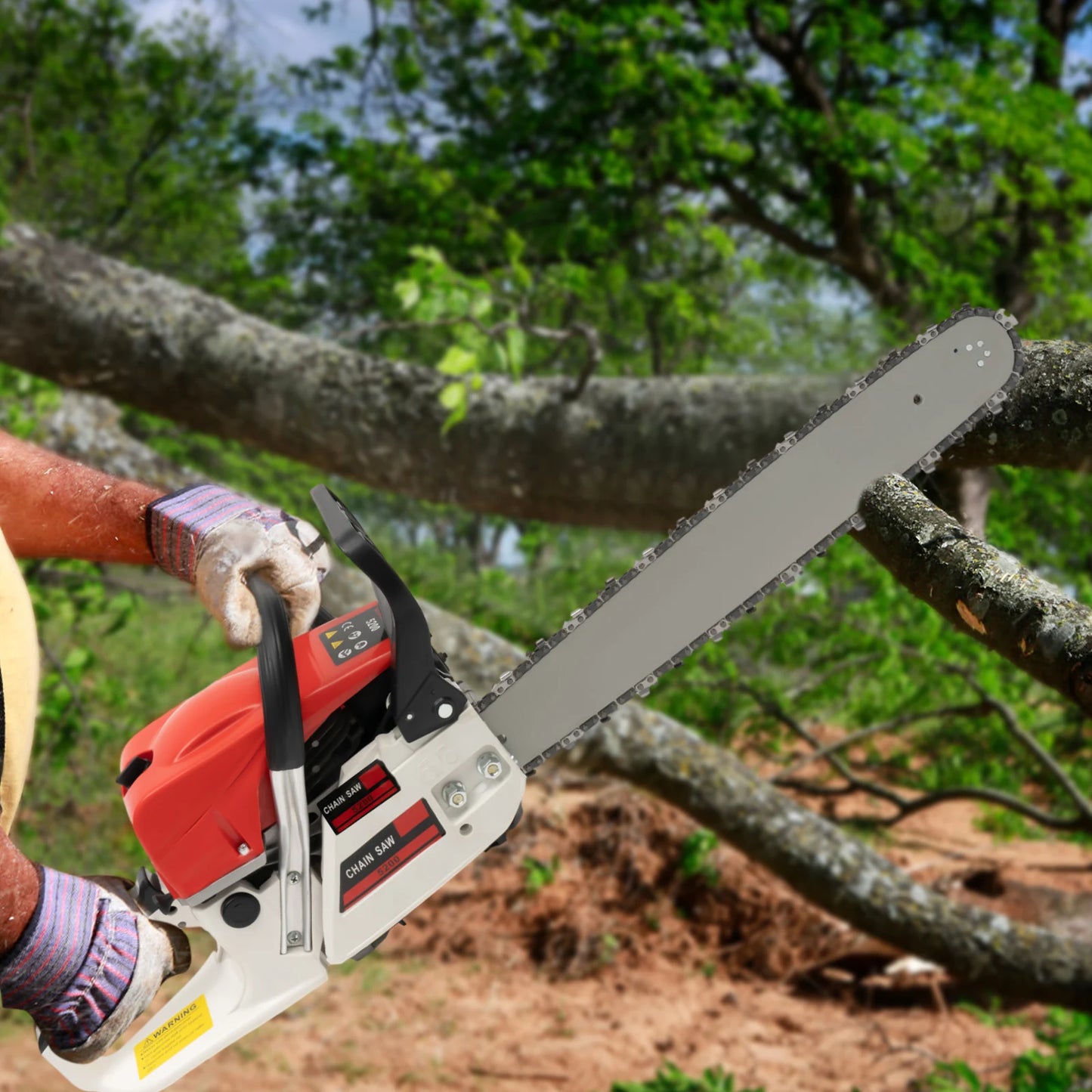 Gasoline Chainsaw With 52cc Engine For Heavy Duty Cutting
