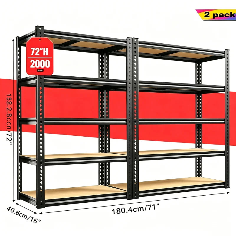Heavy Duty Metal Shelving Unit 2000 Lbs Capacity Garage Storage