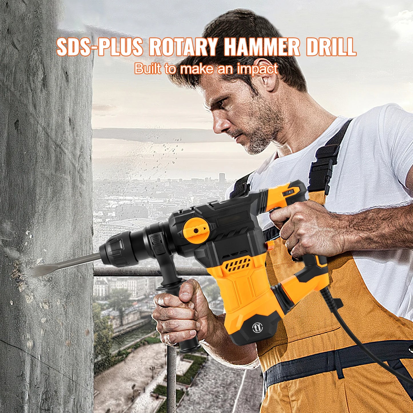 SucceBuy 1500W Corded Rotary Hammer Drill With 4 Modes