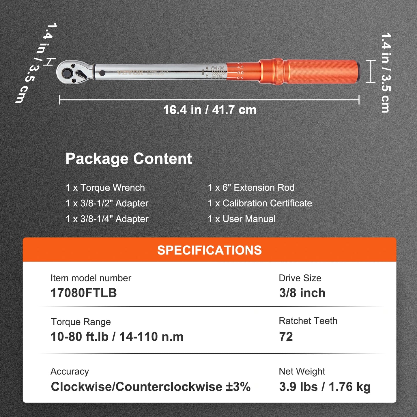 SucceBuy Mechanical Torque Wrench Set With Precision Pointer