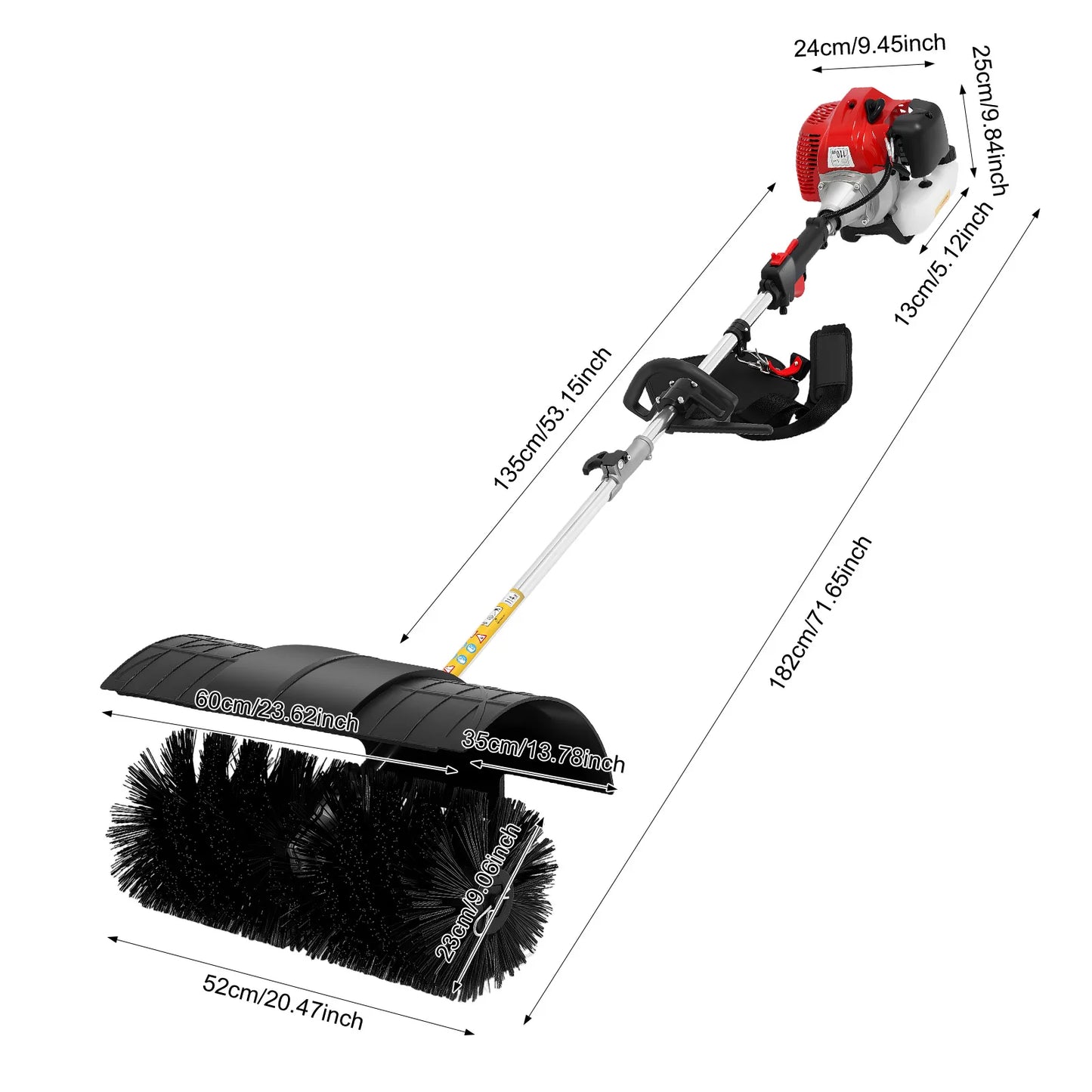 Gas Powered Walk Behind Sweeper for Driveways and Lawns