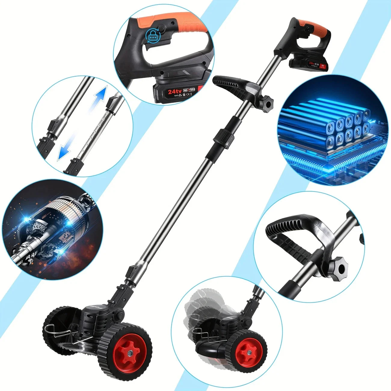 Cordless Lawn Trimmer Edger Mower Brush Cutter For Garden