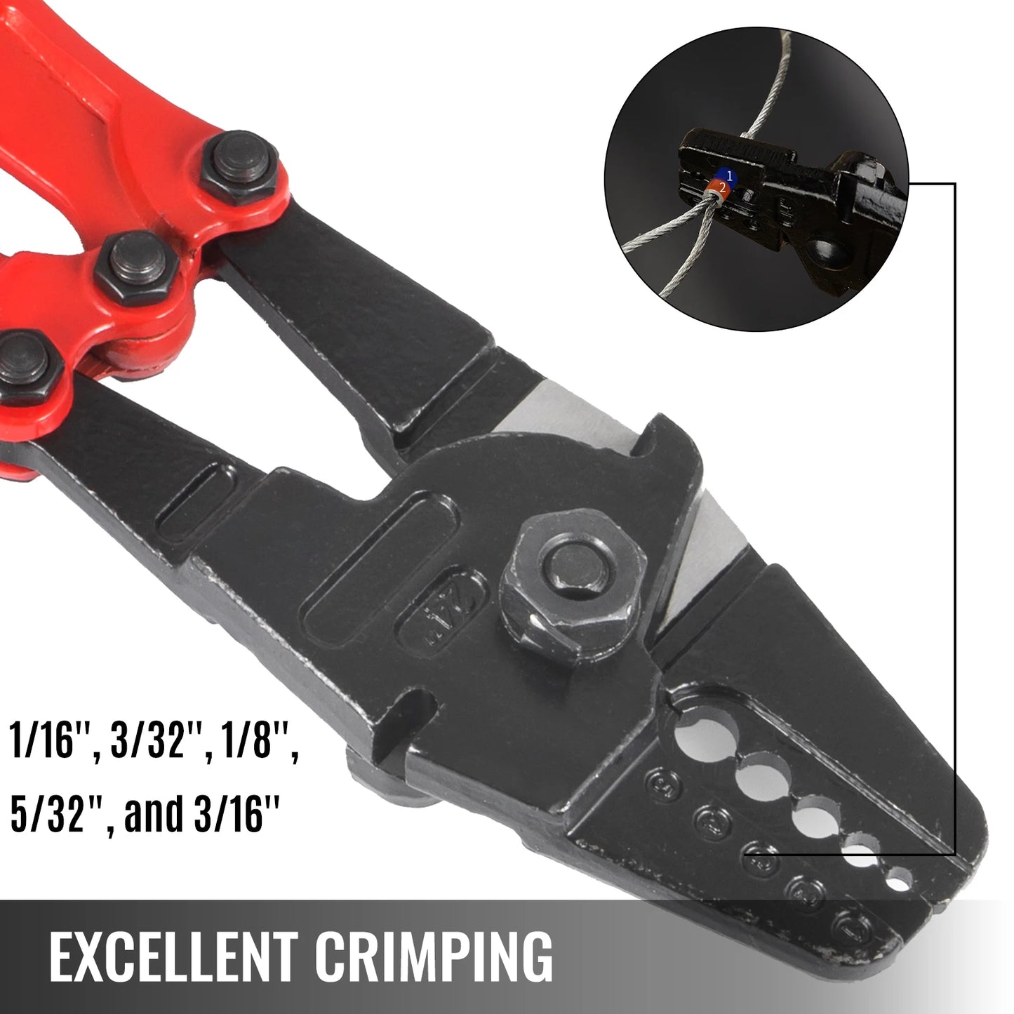 SucceBuy Wire Rope Swager Crimper Tool With Insulated Handle