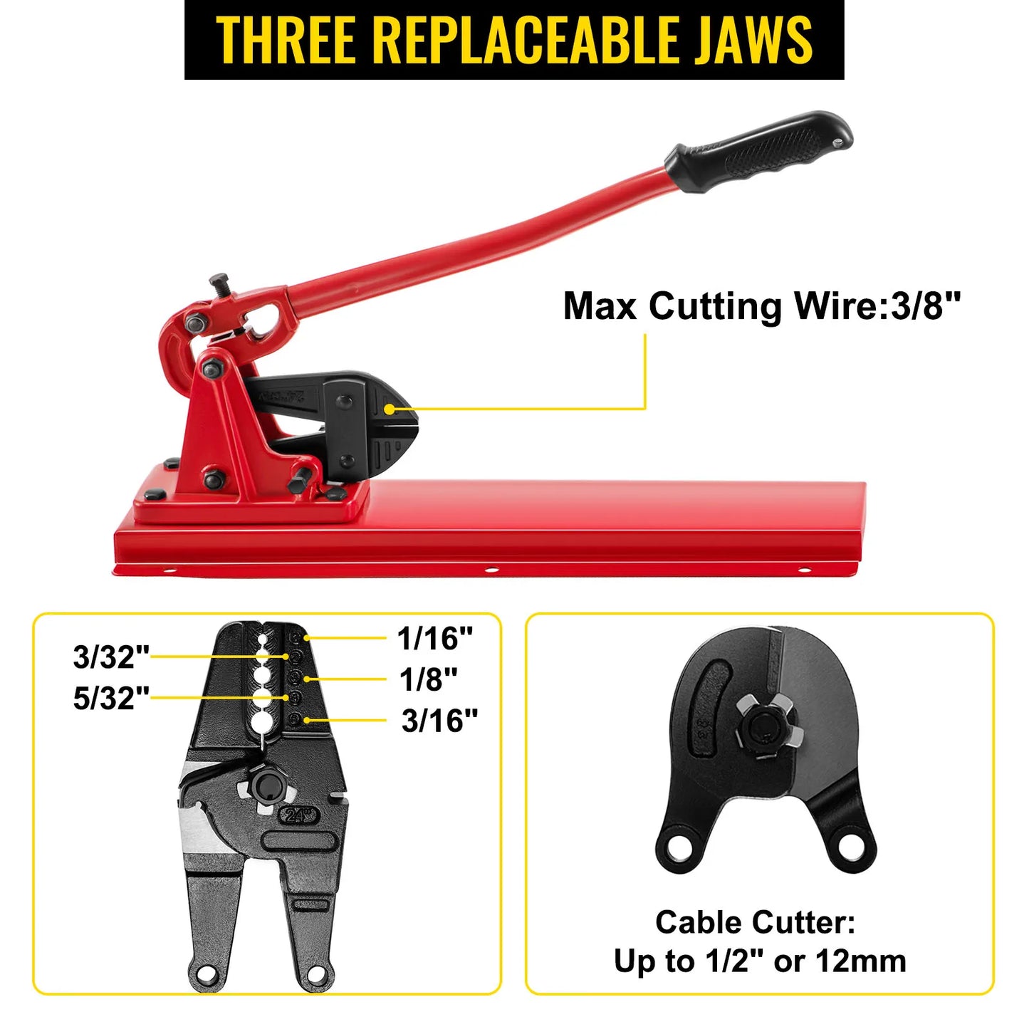 SucceBuy Cutting Bench Hand Swager Tool For Wire Rope Crimper