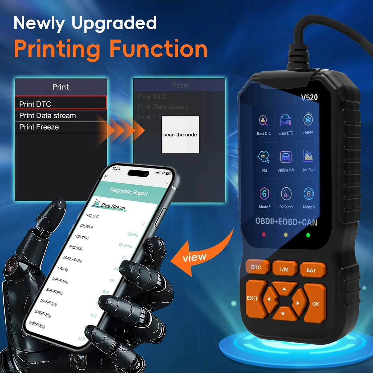 OBD2 Car Diagnostic Scanner Tool With Vehicle Fault Code Reader