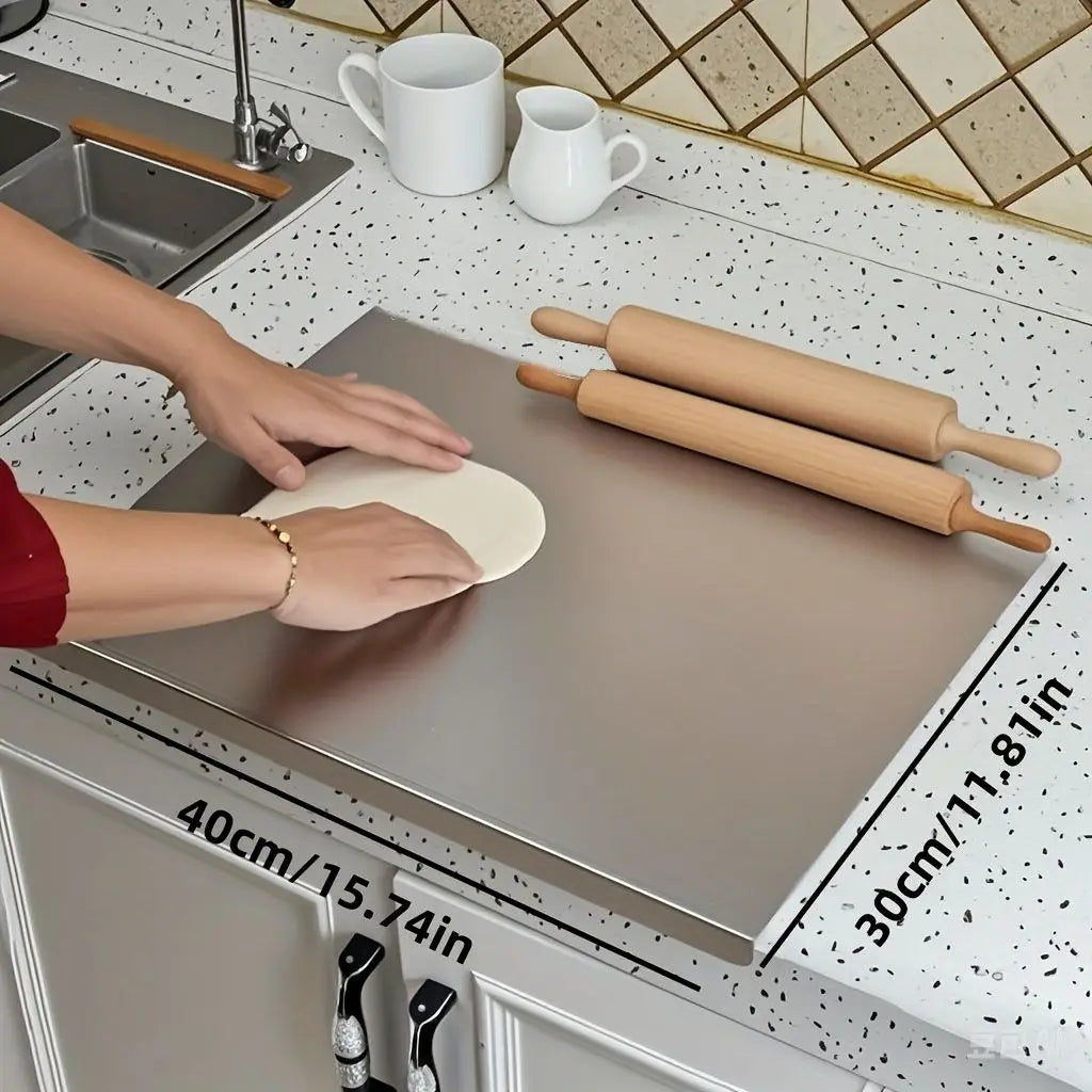 304 Stainless Steel Cutting Board With Lid And Non Slip Pad