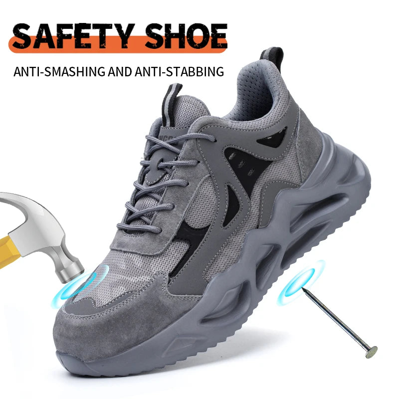 Men's Puncture Proof Steel Toe Work Shoes Non Slip Boots