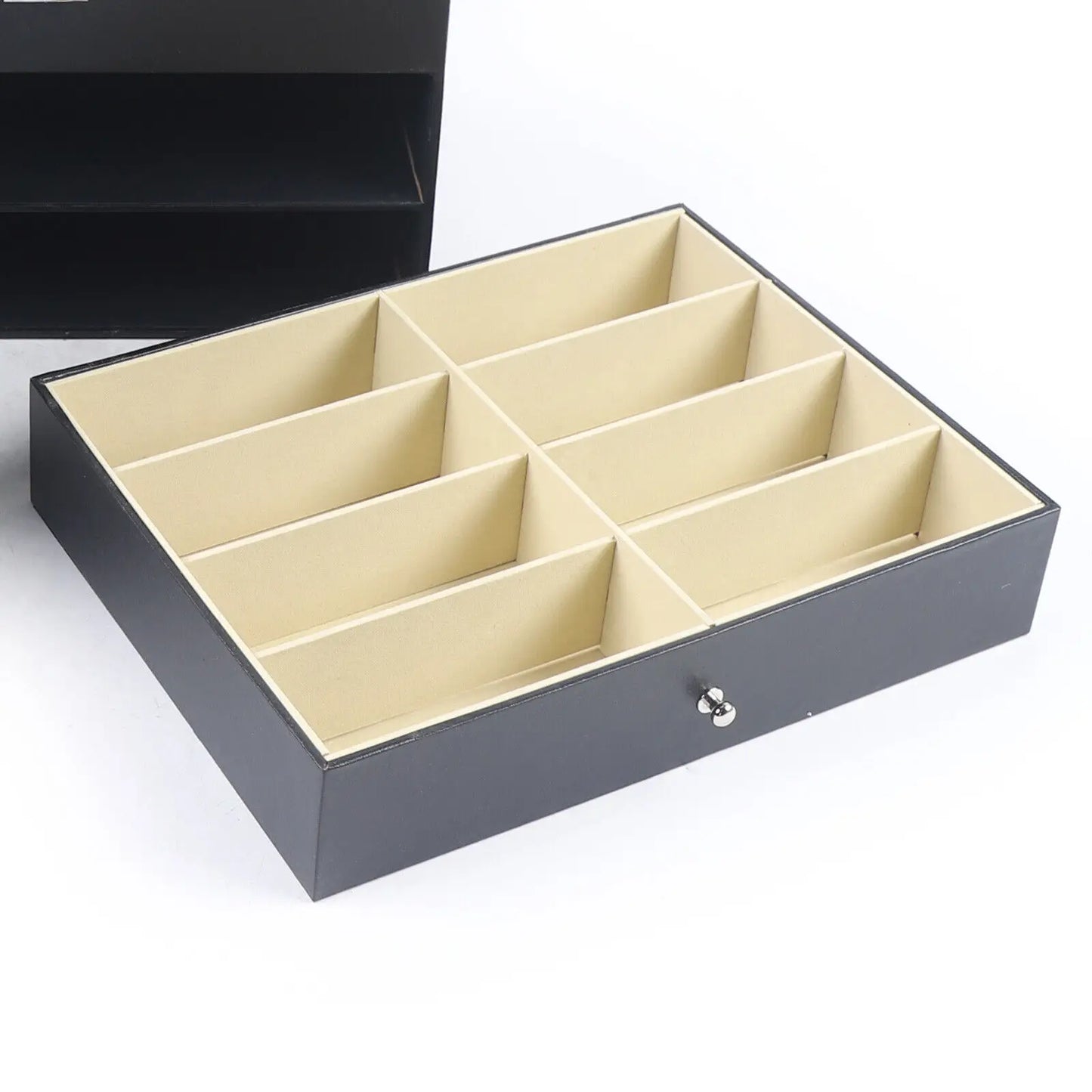 PU Leather Sunglasses Display Box Glass Window Jewelry Organizer