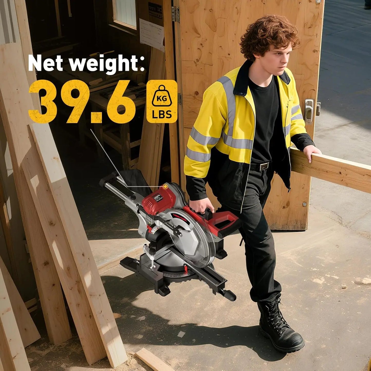 Marvtool JS-1207C3 Sliding Compound Miter Saw 15 Amp