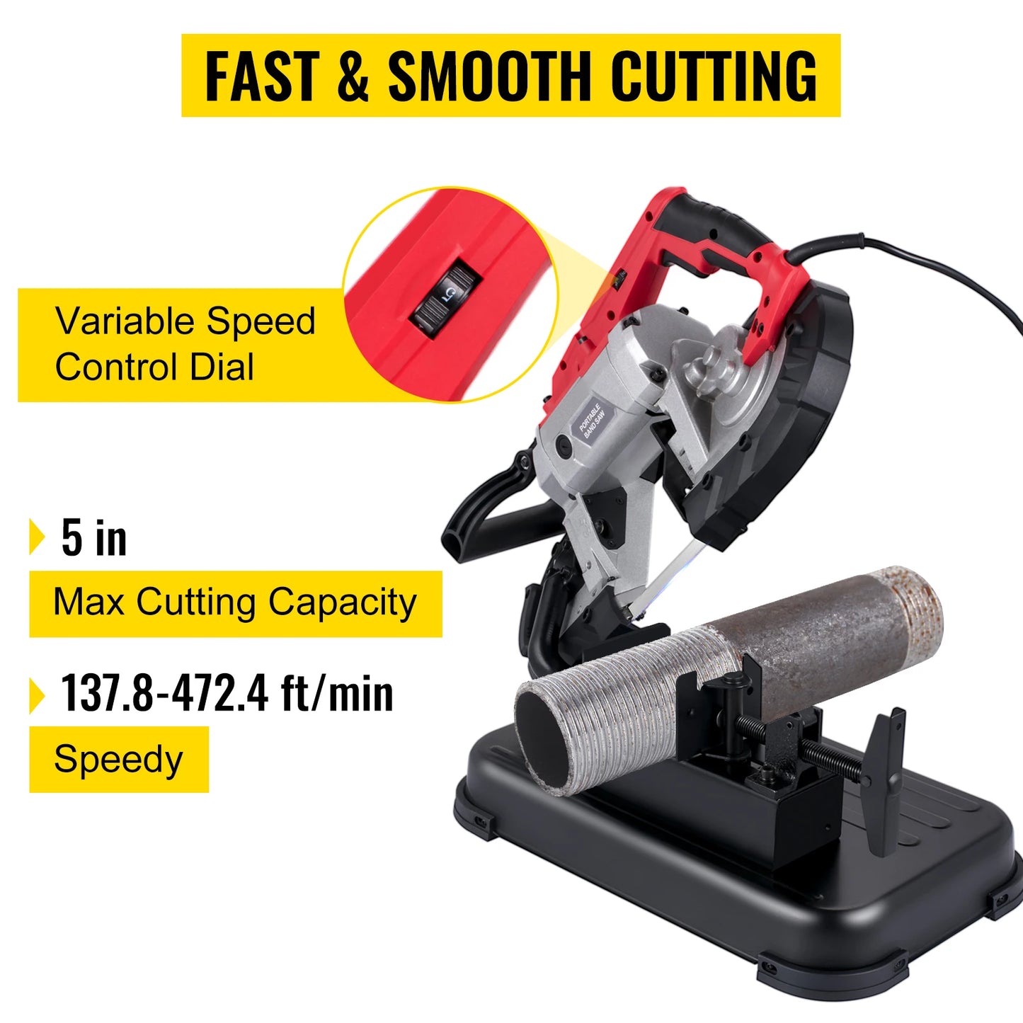 SucceBuy Portable Band Saw Cordless Variable Speed 10 Amp