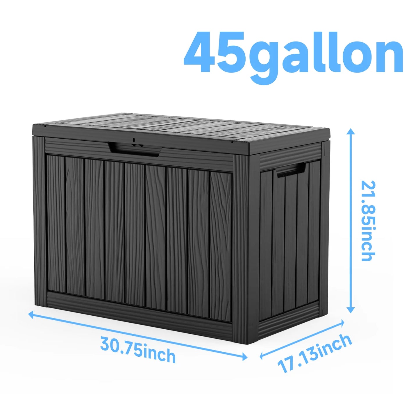 Waterproof Outdoor Resin Deck Box Lockable For Patio Storage