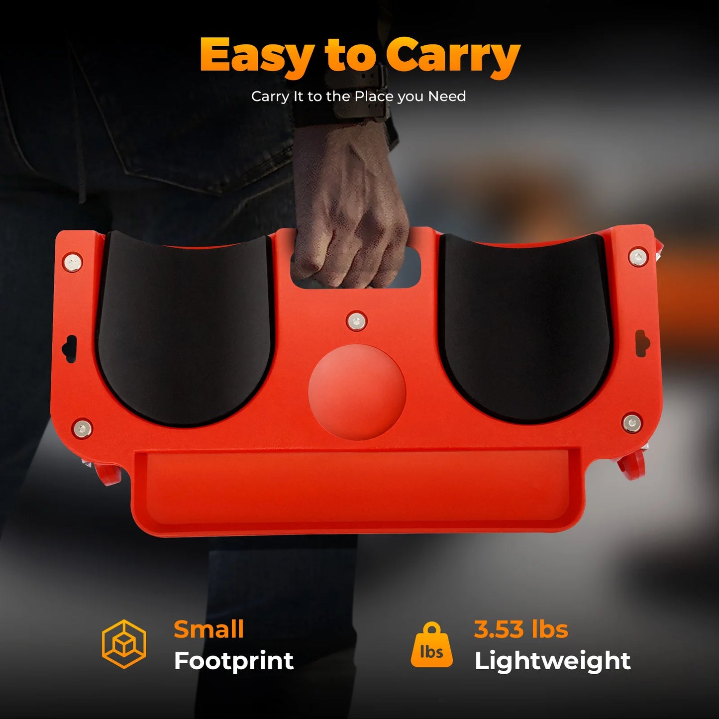 Rolling Knee Pad With Tool Tray And Cushioned Five Wheels