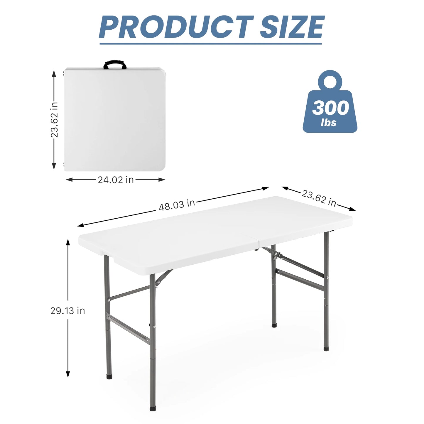JHK Portable Folding Camping Table Heavy Duty Foldable With Handle