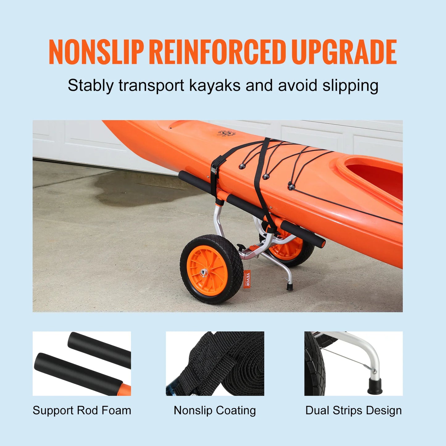 SucceBuy Kayak Cart 450lbs Detachable Canoe Trolley For Paddleboards