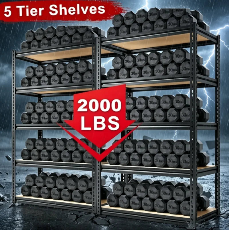 Heavy Duty Metal Shelving Unit 2000 Lbs Capacity Garage Storage