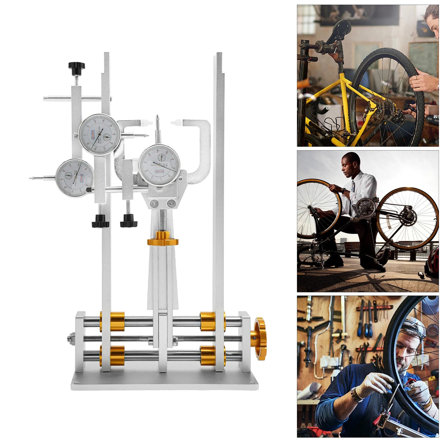 Professional CNC Aluminum Wheel Truing Stand With 3 Gauges