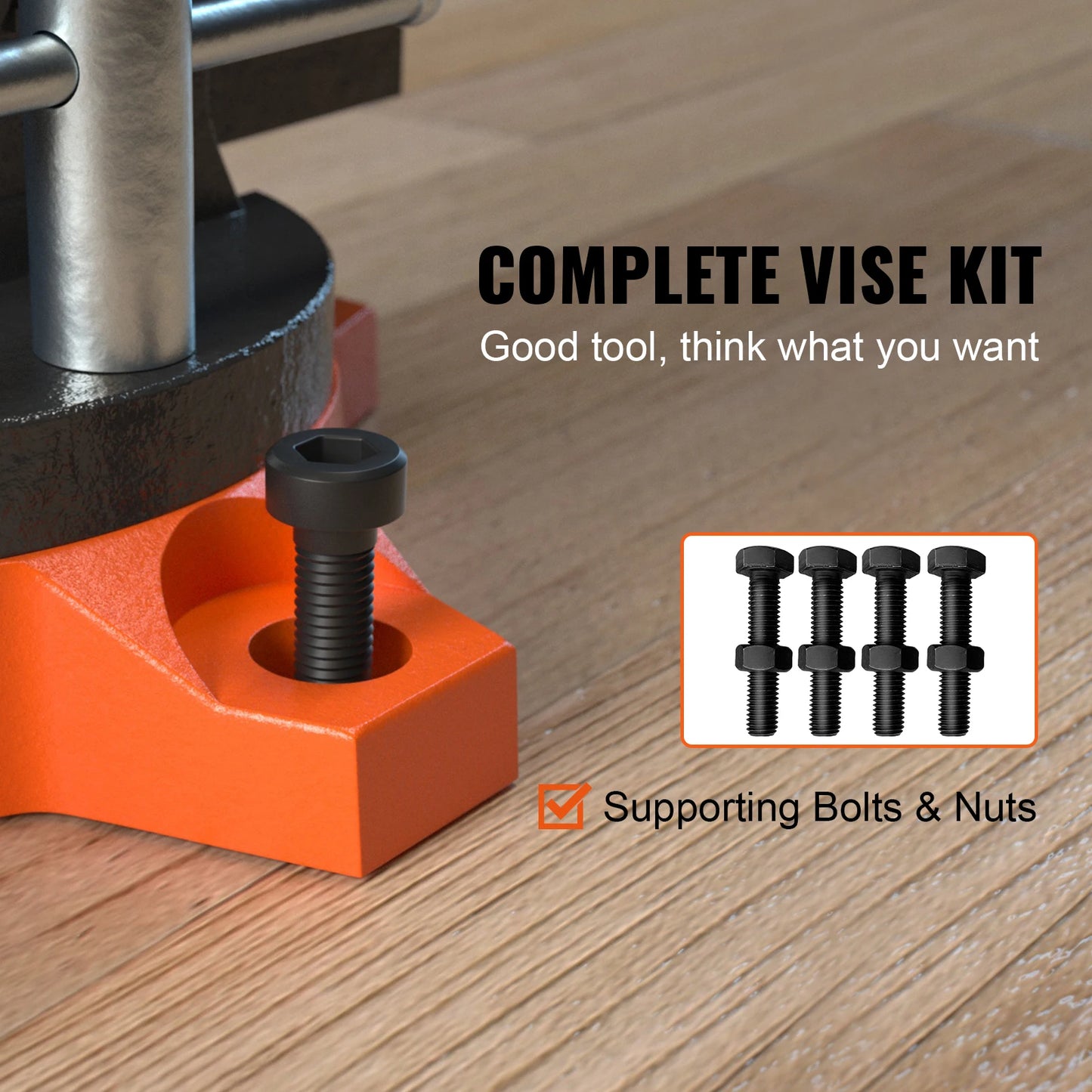 SucceBuy Bench Vise With Swivel Base Anvil Heavy Duty Cast Iron