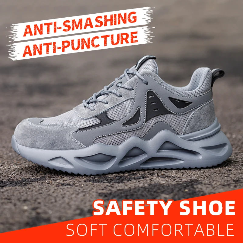 Men's Puncture Proof Steel Toe Work Shoes Non Slip Boots
