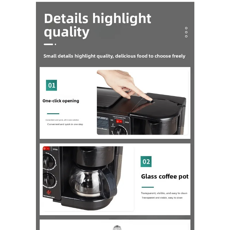 3-In-1 Breakfast Maker With Bread Oven And Coffee Maker