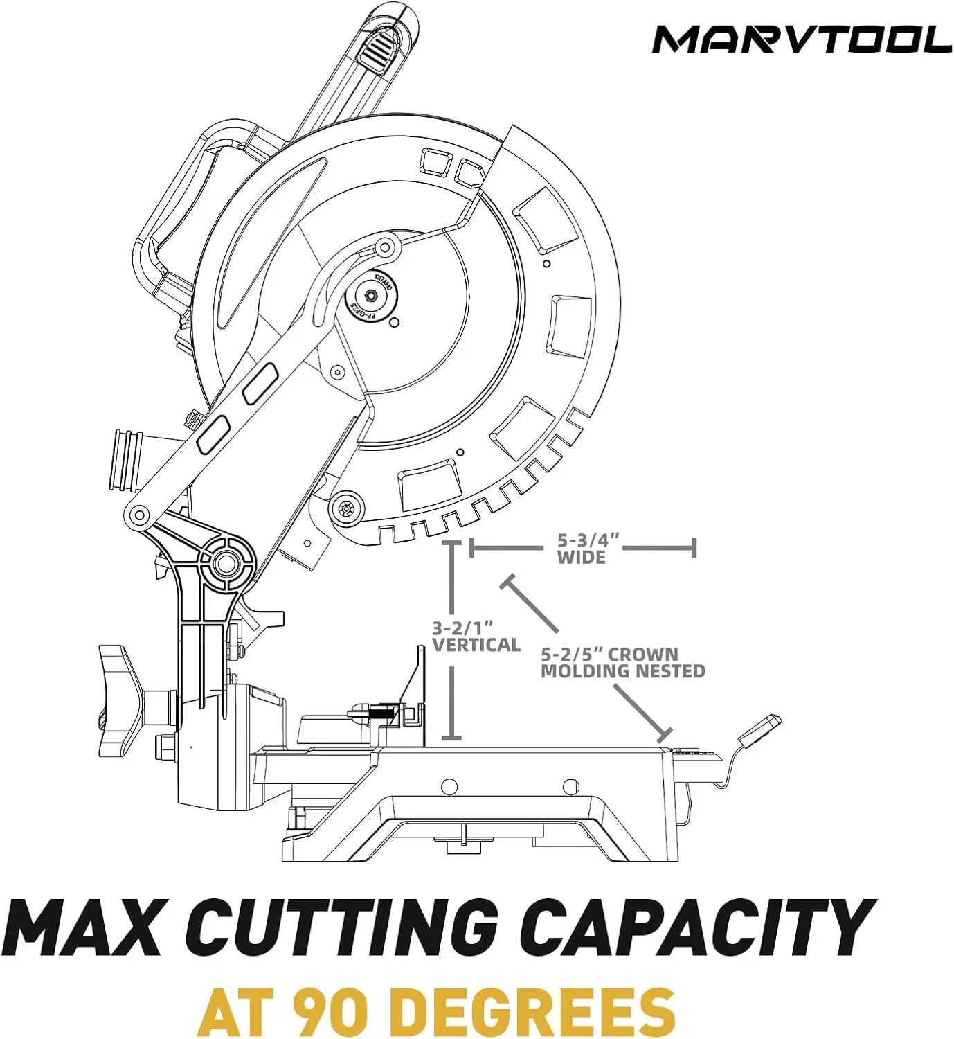Compound Miter Saw Single Bevel 15-Amp 0-45 Left Multi Material