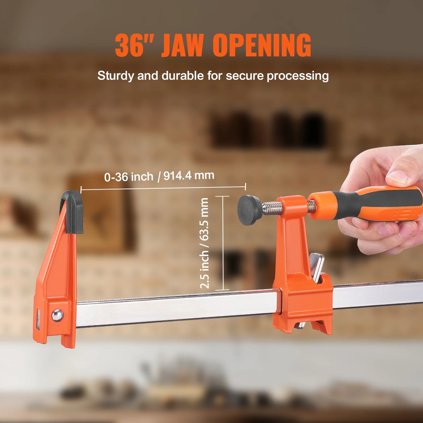 Succebuy 2-Pack Woodworking F Clamps With Heavy Load Capacity