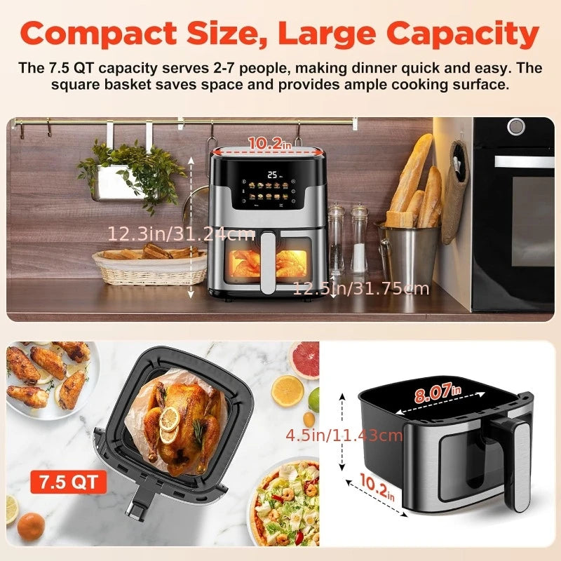 Large Capacity Air Fryer Visual Intelligent Fully Automatic Anti Scald