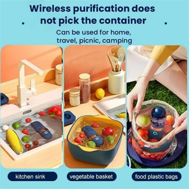 Wireless Portable Capsule Shape Fruit And Vegetable Washer
