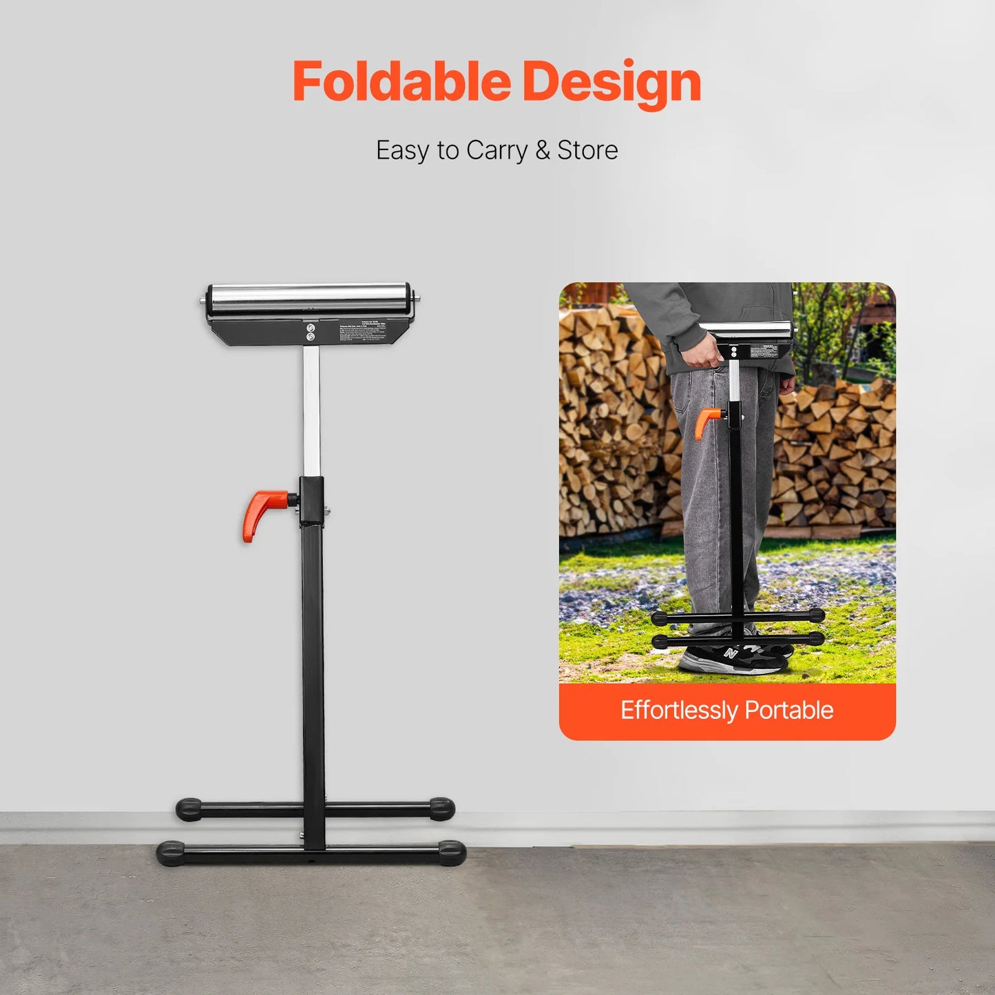 SucceBuy Adjustable Height Roller Stand With Eleven Point Five Inch Roller