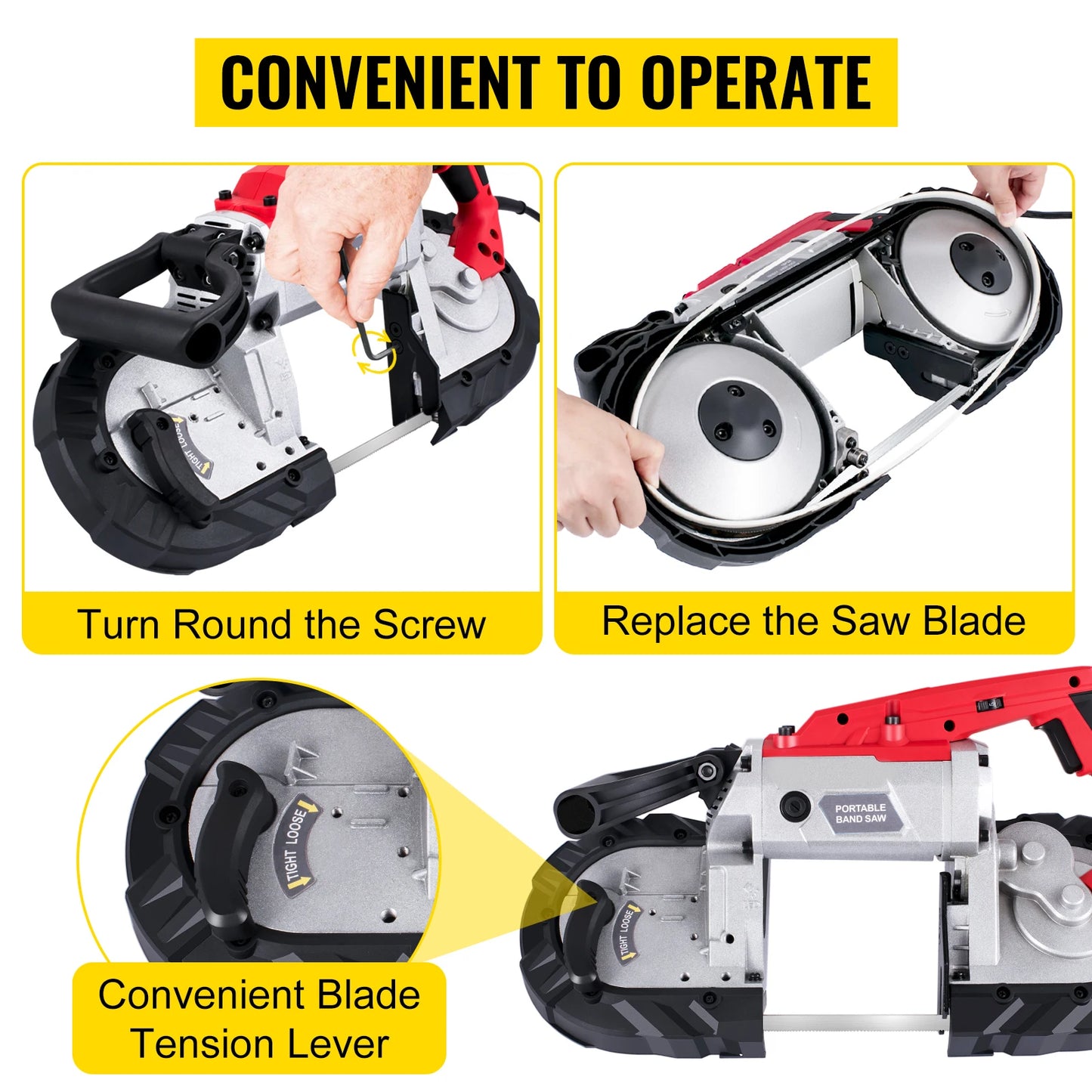 SucceBuy Portable Band Saw Cordless Variable Speed 10 Amp