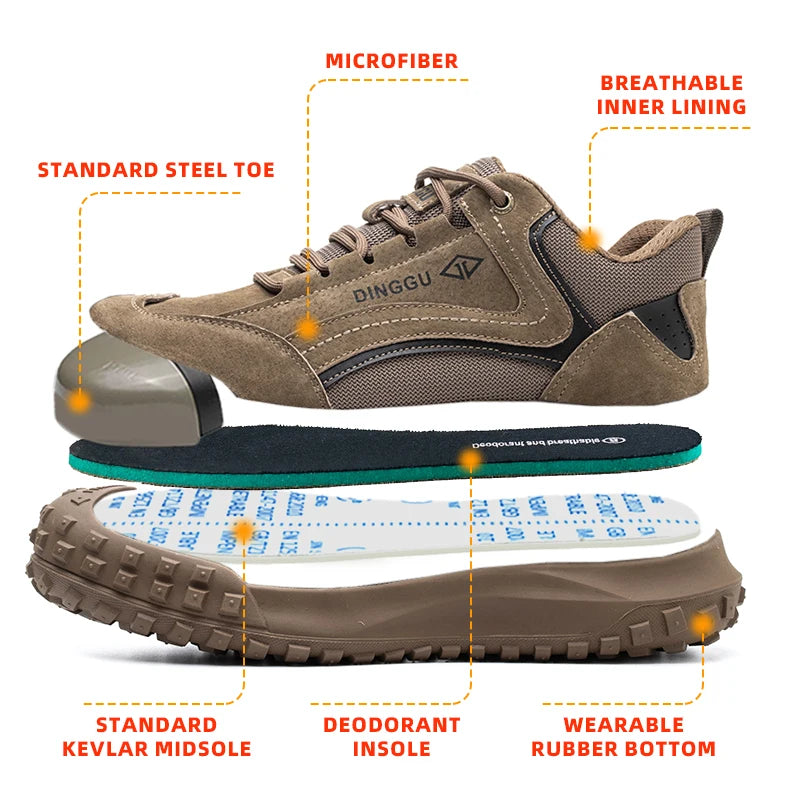Men's Steel Toe Anti Puncture Industrial Work Boots