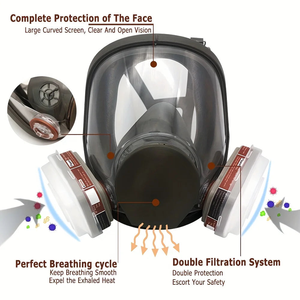 6800 Full Face Respirator for Paint Woodworking and Dust Protection