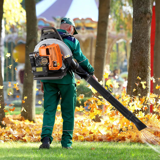 Bymaocar 63cc Gas Leaf Blower Backpack 2-Stroke, 6800 RPM