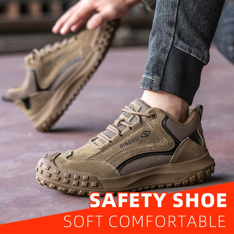 Men's Steel Toe Anti Puncture Industrial Work Boots
