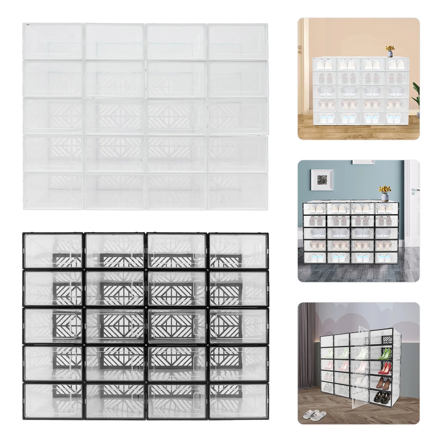 Transparent Shoe Storage Box Organizer Moisture Proof