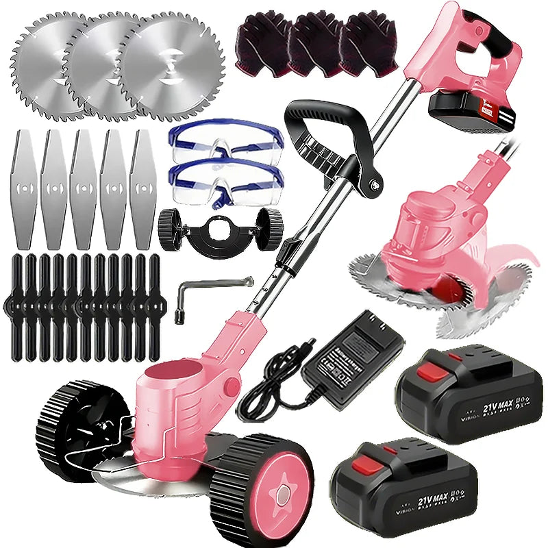 Wireless Portable Weed Trimmer With Dual Battery For Lawn Care