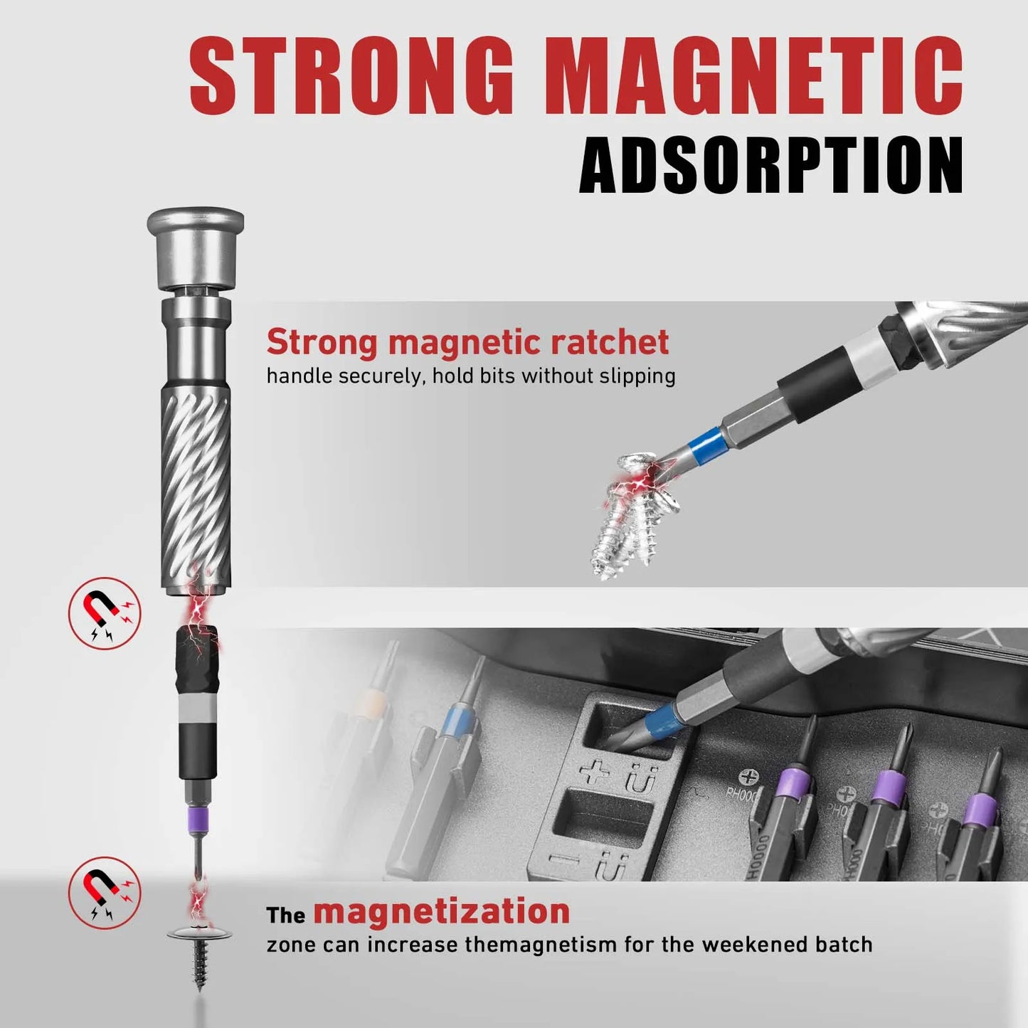 Vman 100in1 Multifunction Ratchet Screwdriver Set With Magnetic Bits