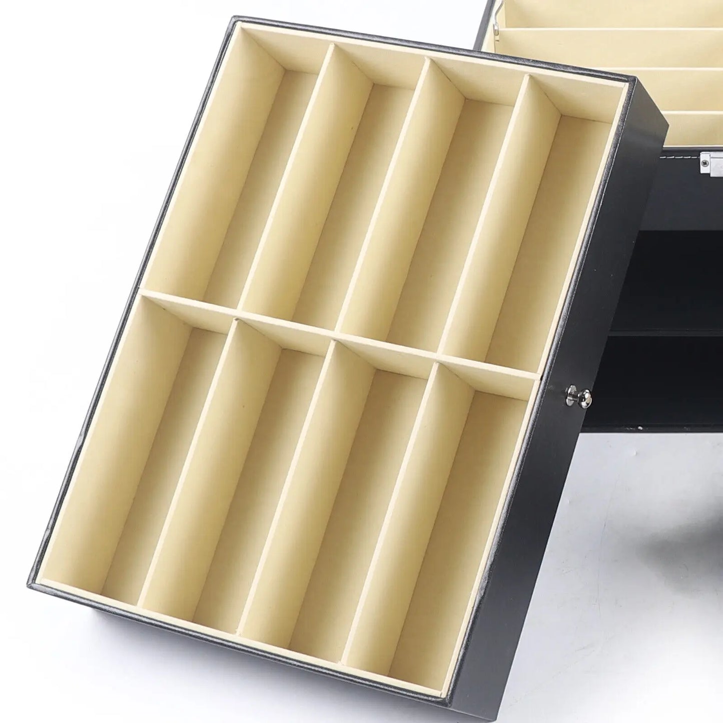 PU Leather Sunglasses Display Box Glass Window Jewelry Organizer
