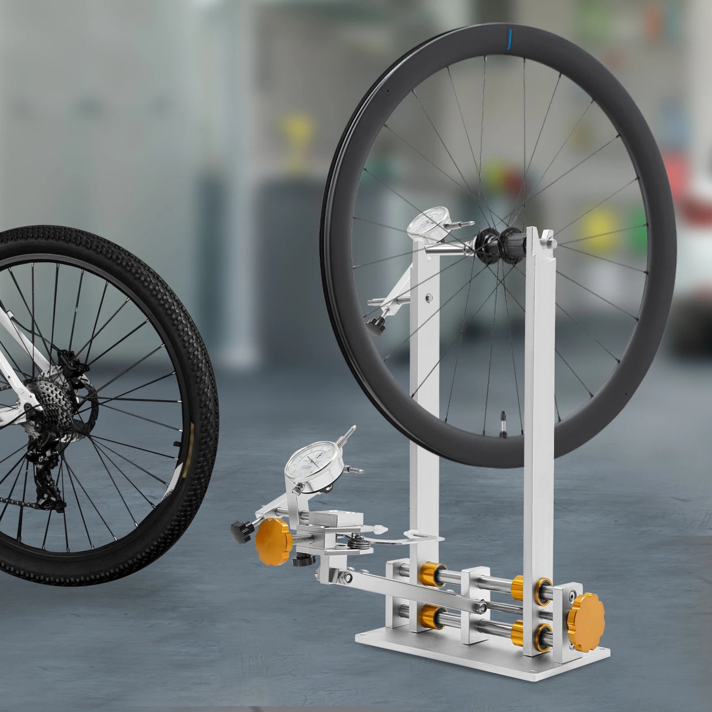 Professional CNC Aluminum Wheel Truing Stand With 3 Gauges
