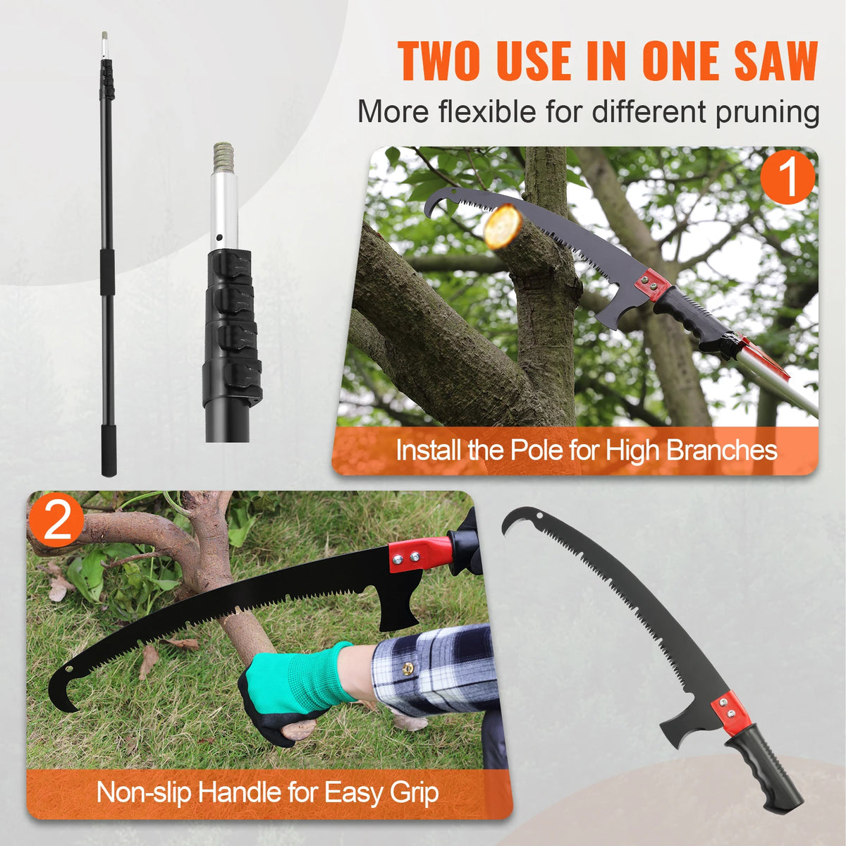 SucceBuy Extendable Manual Pole Saw for Tree and Branch Pruning