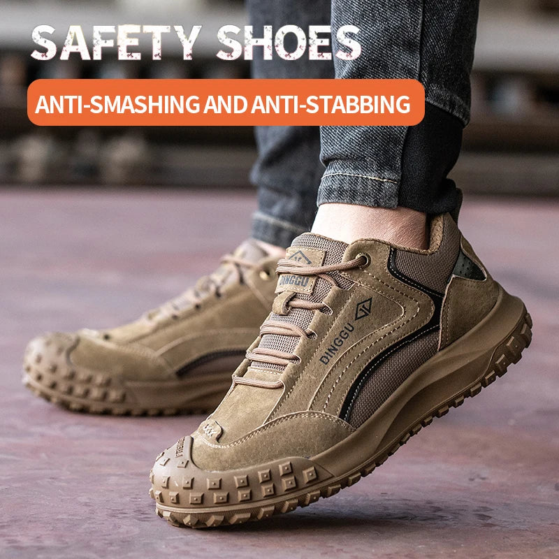 Men's Steel Toe Anti Puncture Industrial Work Boots