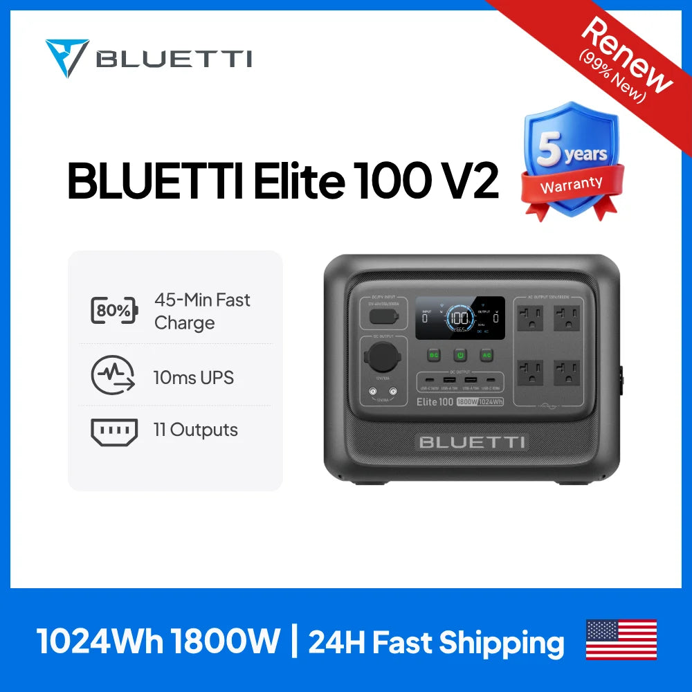 BLUETTI Elite V2 Portable Power Station For Camping Backup
