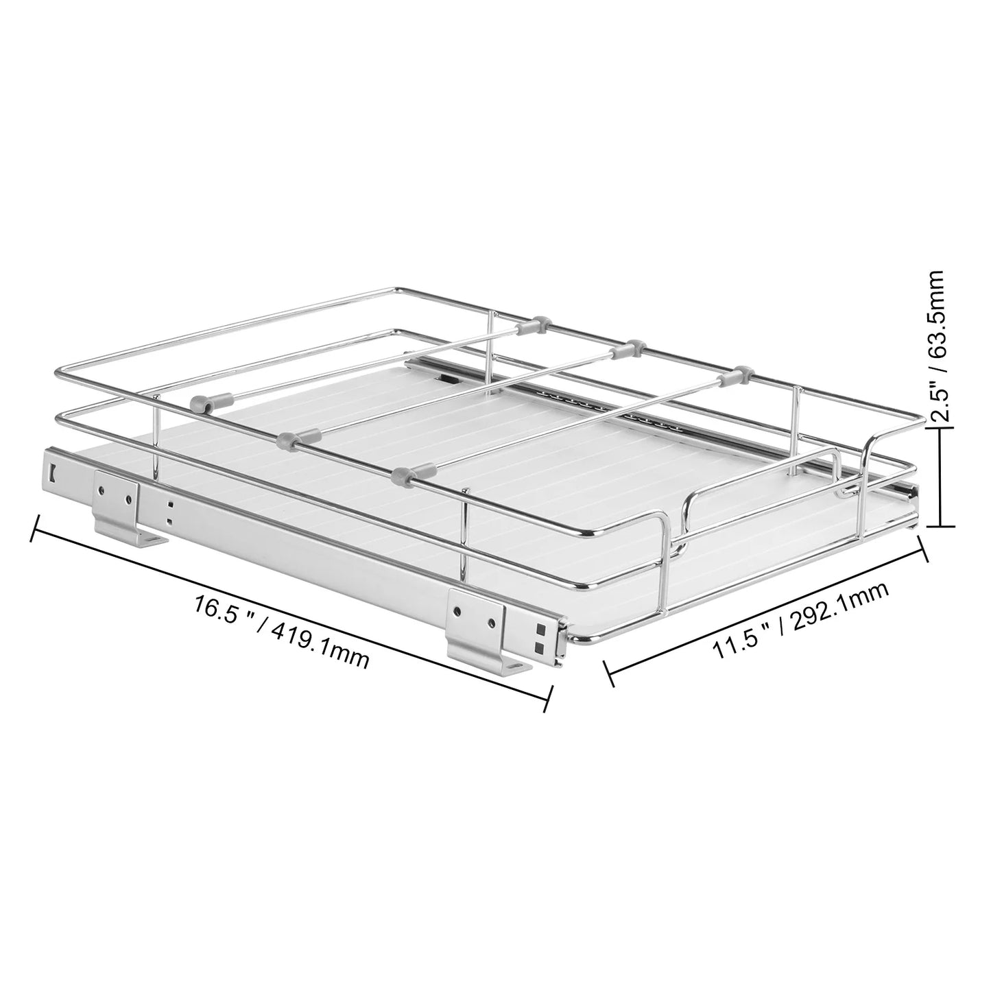 SucceBuy Pull Out Cabinet Organizer Chrome Plated Roll Out Drawers