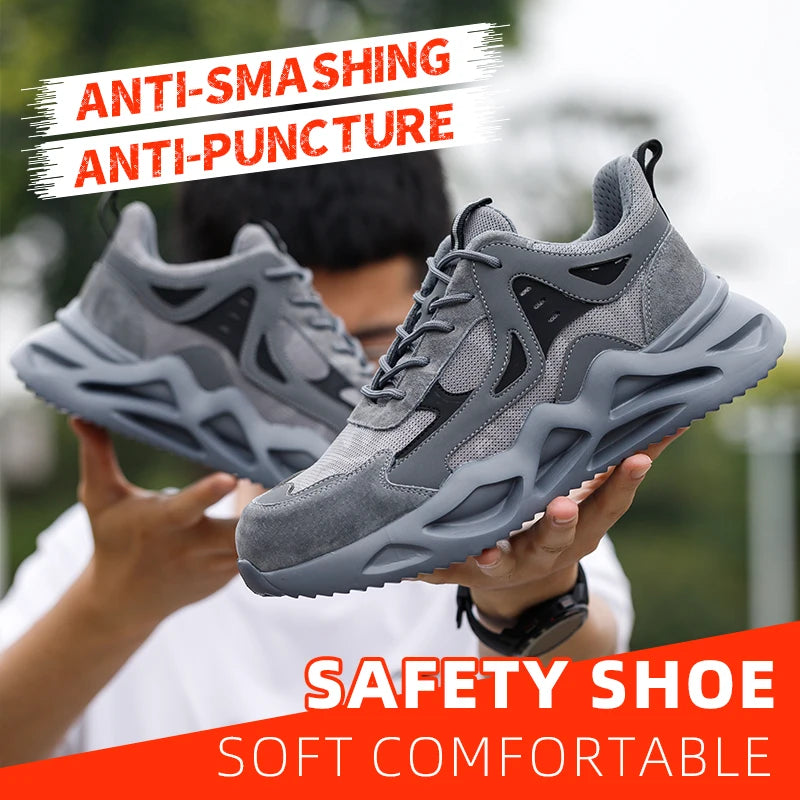 Men's Puncture Proof Steel Toe Work Shoes Non Slip Boots
