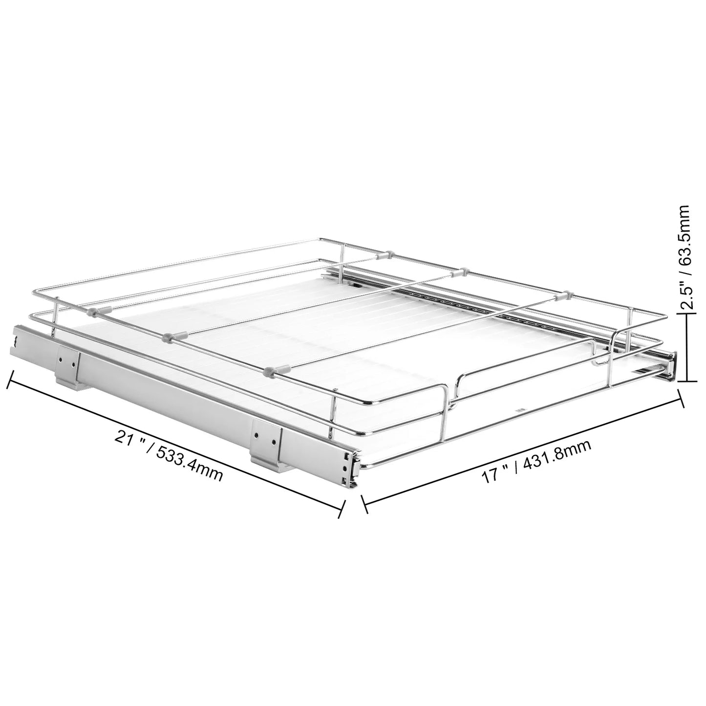 SucceBuy Pull Out Cabinet Organizer Chrome Plated Roll Out Drawers