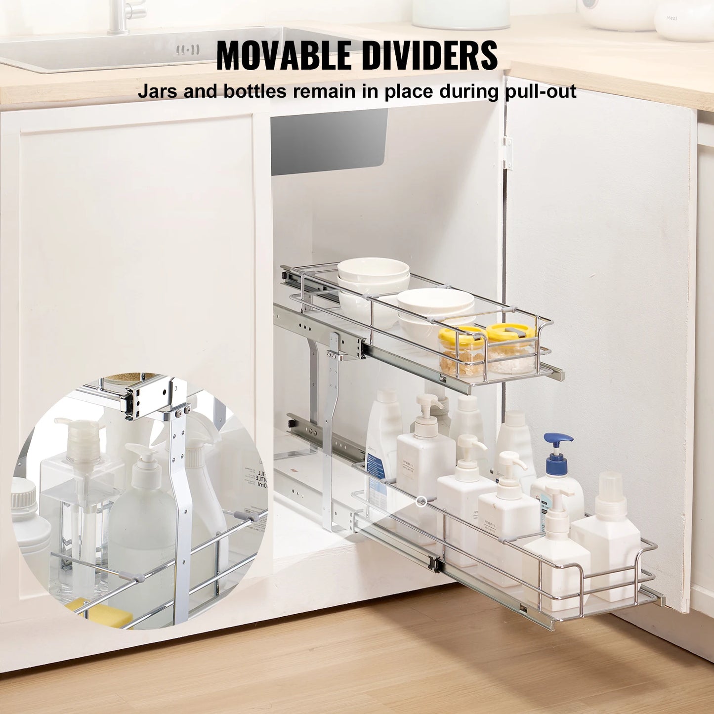 VEVOR Pull Out Cabinet Organizer Heavy Duty Pantry Shelves